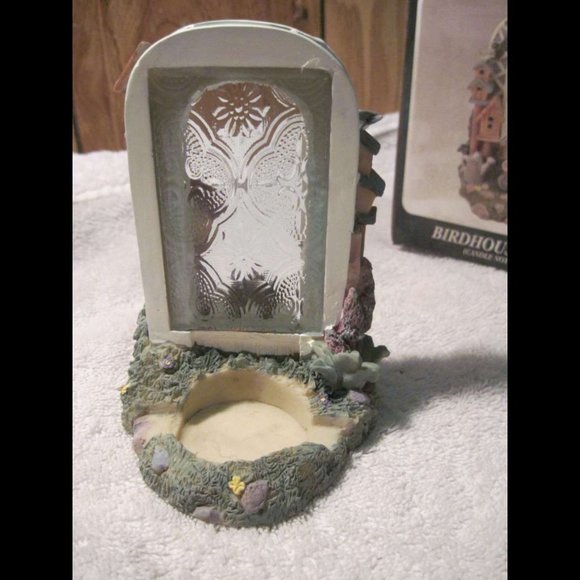 Birdhouse Votive Candle Holder Design Accent Collection Beautiful Detailed Glass - Picture 4 of 6